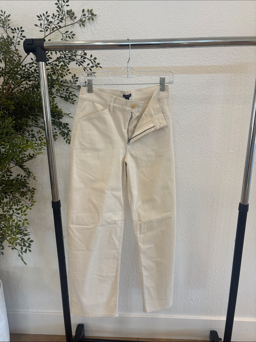 J. Crew Cream Boyfriend Jeans